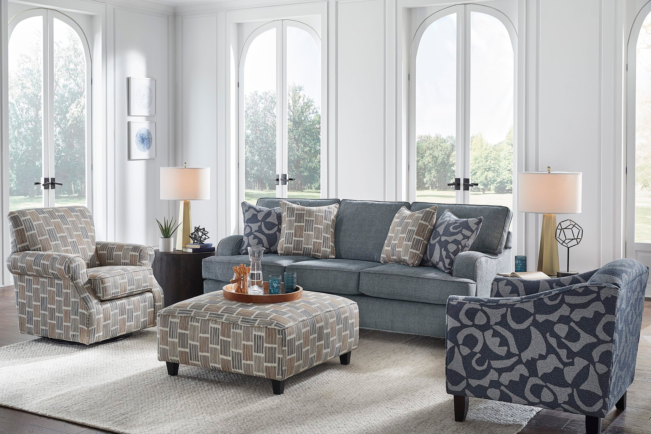 Bri Bluestone Ottoman