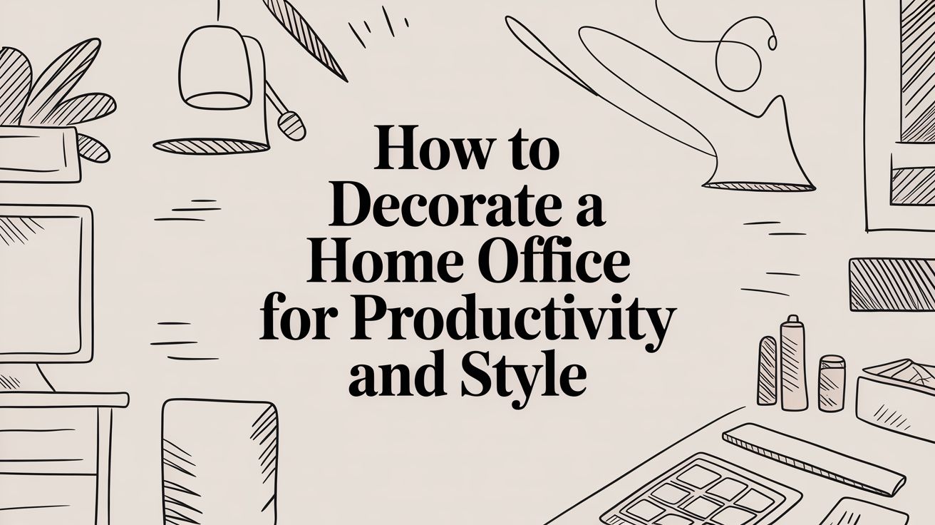 How To Decorate A Home Office Office Illustration