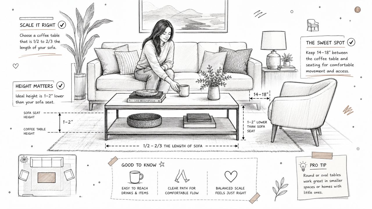 Choosing the Best Coffee Table Sizing and Placement Rules