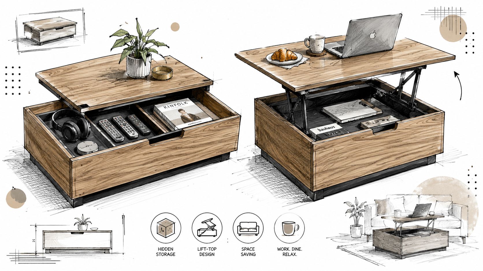 Unlocking Functionality with Storage and Lift-Tops