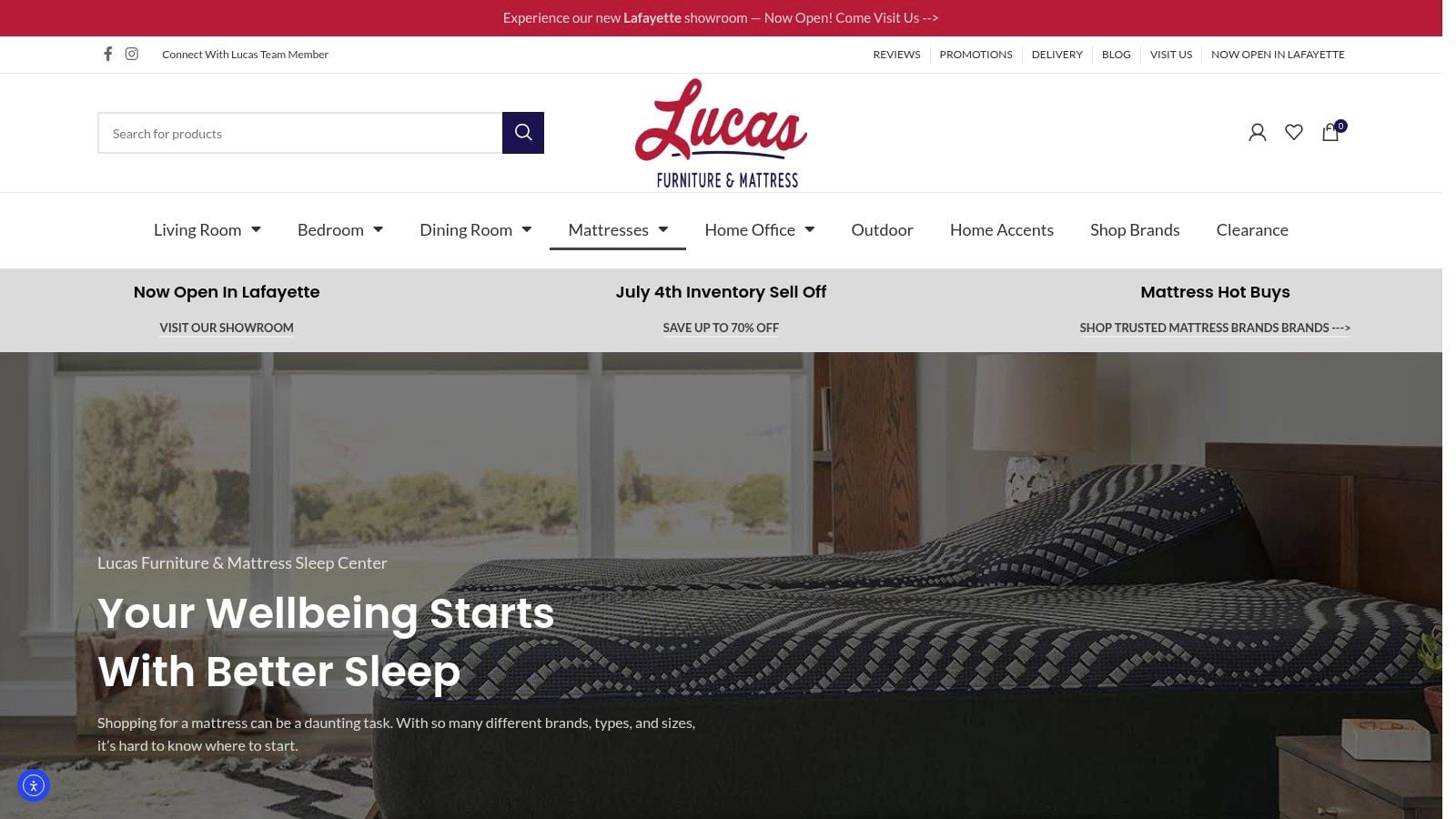 Screenshot from https://www.lucasfurniturestore.com/mattresses