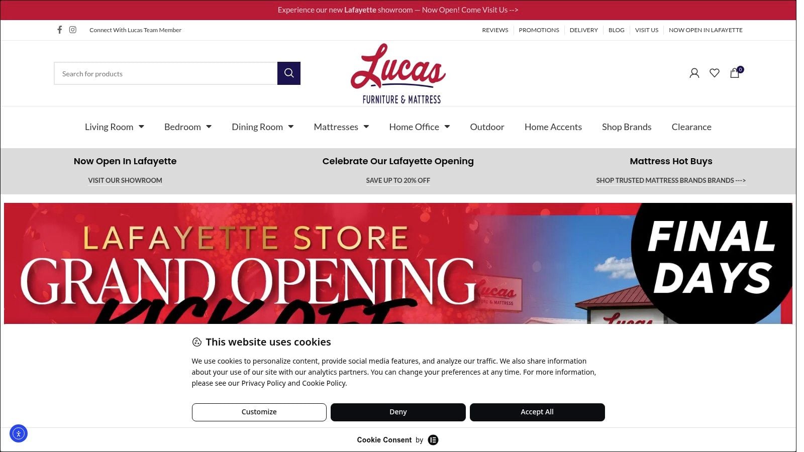 Screenshot from https://www.lucasfurniturestore.com