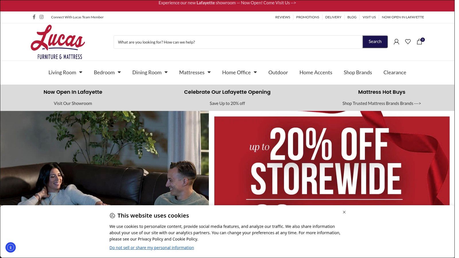 Screenshot from https://www.lucasfurniturestore.com